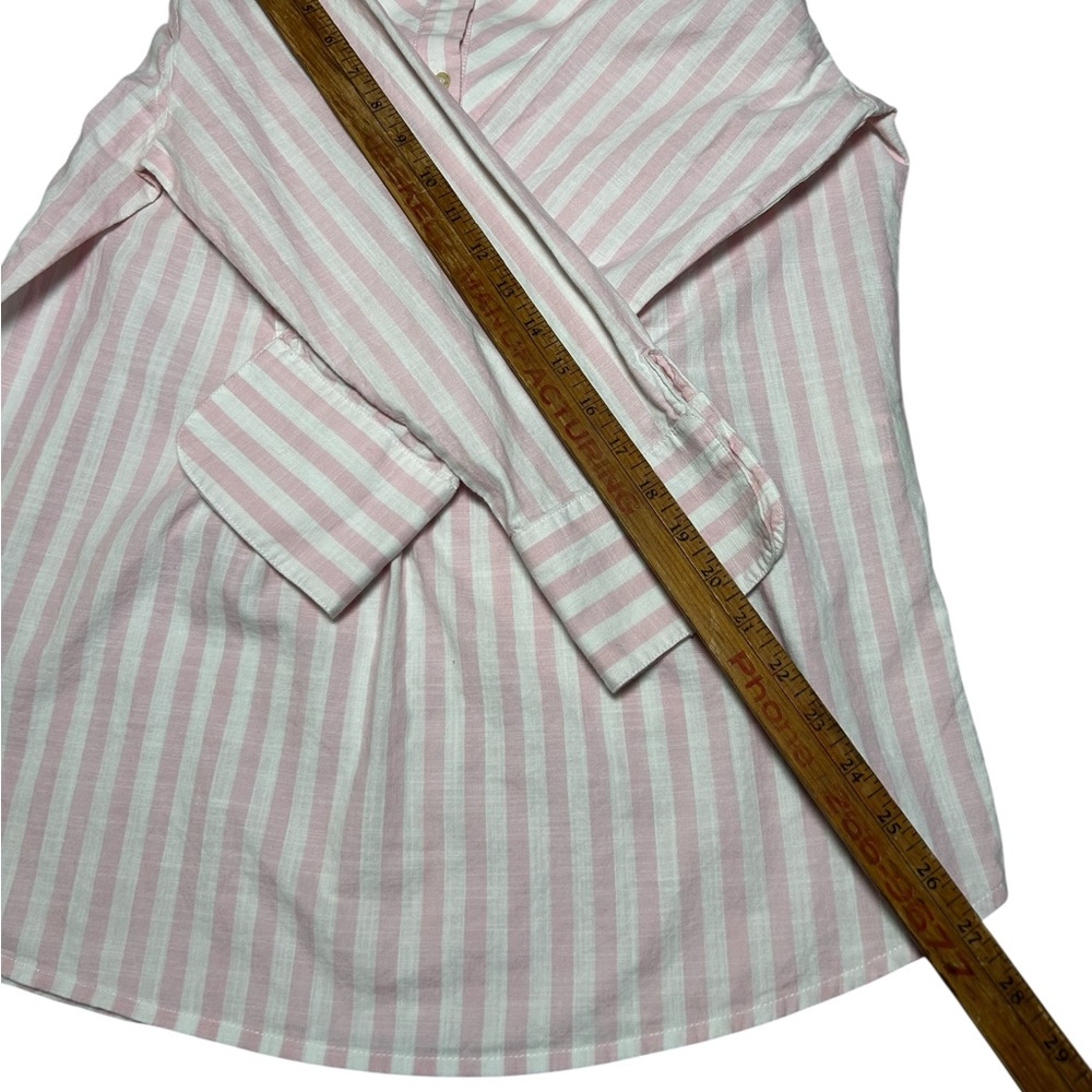 Vineyard Vines Women S Pink White Stripe Popover Tunic Blouse Preppy Coastal Top - Picture 5 of 7